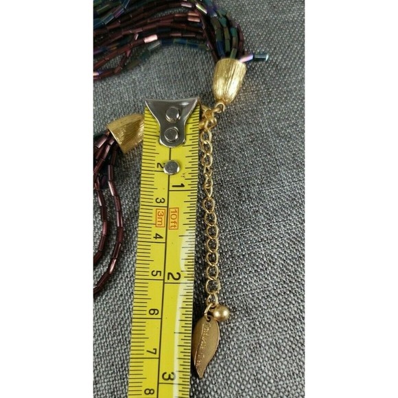 COLDWATER CREEK Iridescent Purple & Blue Glass Torsade 22 Inch Necklace - Picture 12 of 12